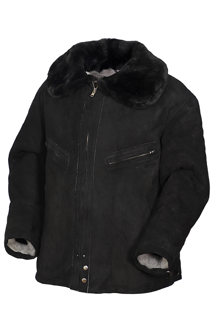 Куртка Пилот нагольная из натуральной овчины, черная